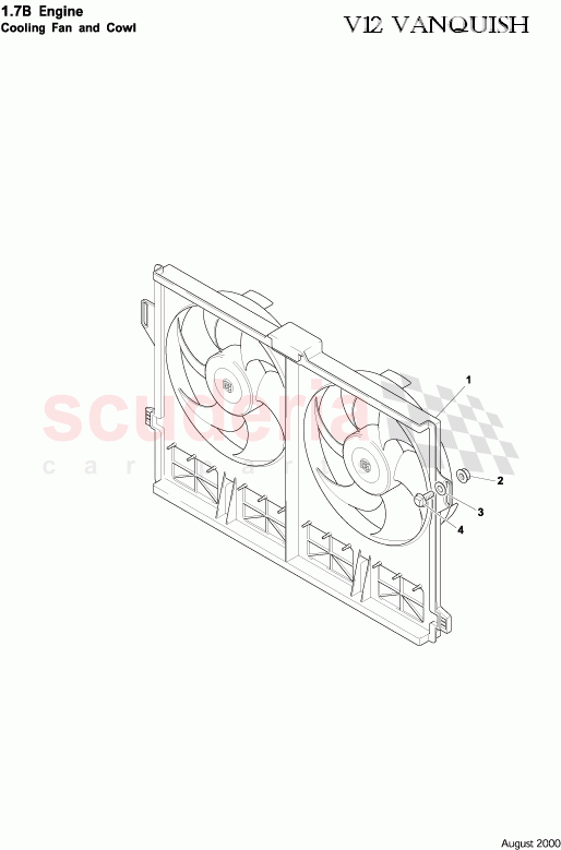 Cooling Fan and Cowl of Aston Martin Aston Martin Vanquish (2001-2007)