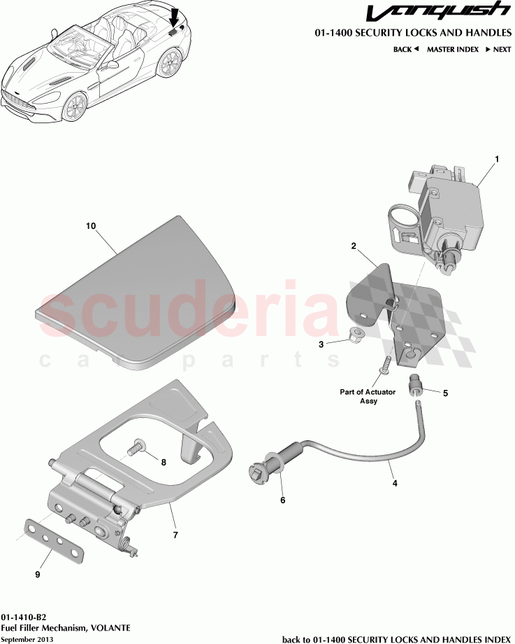 Fuel Filler Mechanism, VOLANTE of Aston Martin Aston Martin Vanquish (2012+)
