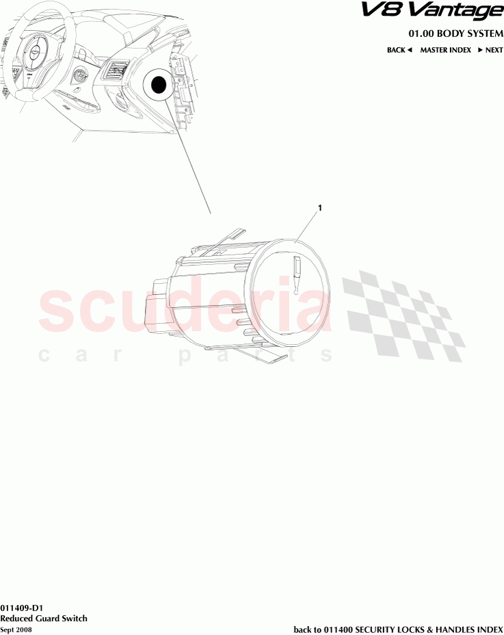 Reduced Guard Switch of Aston Martin Aston Martin V8 Vantage (upto 2016)