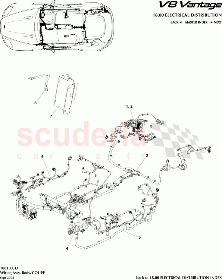 Wiring Assembly, Body (Coupe) of Aston Martin Aston Martin V8 Vantage (upto 2016)