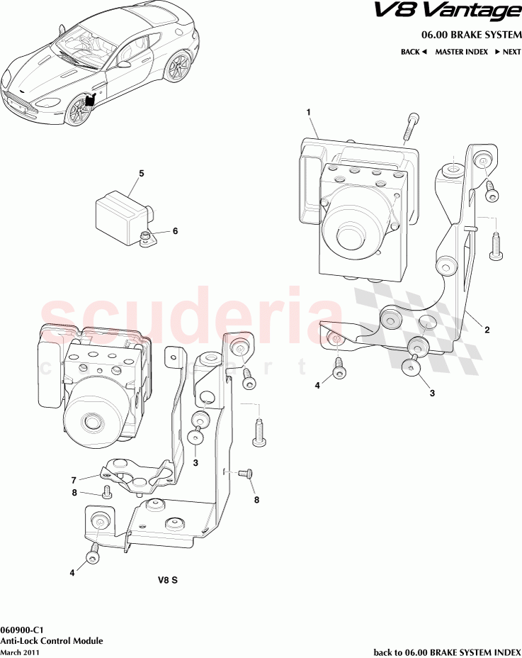 Anti-Lock Control Module of Aston Martin Aston Martin V8 Vantage (upto 2016)