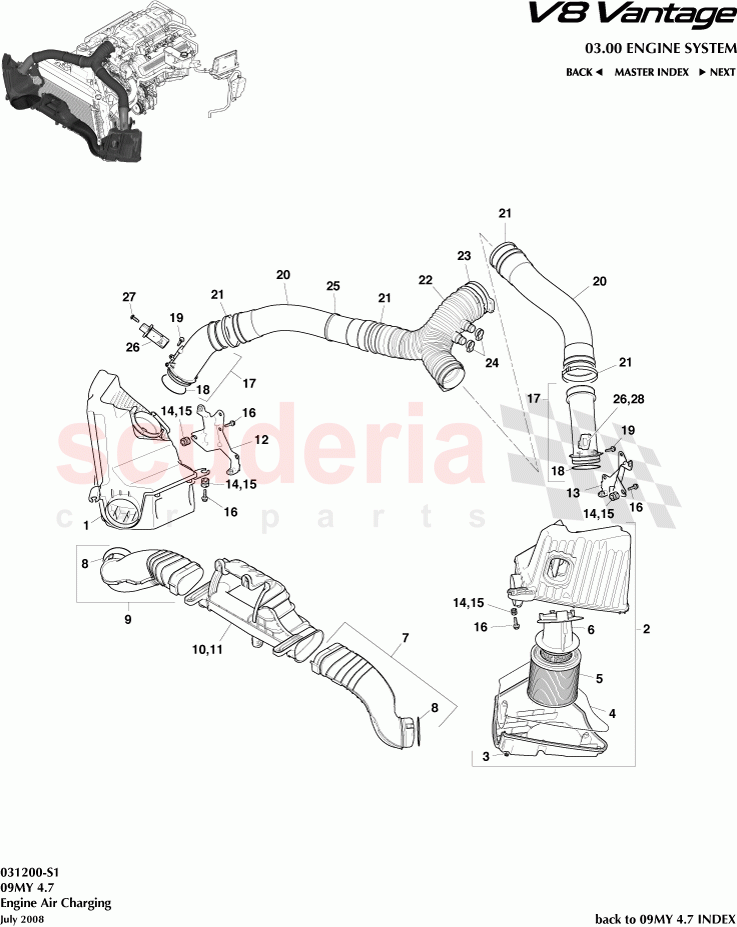 Engine Air Charging of Aston Martin Aston Martin V8 Vantage (upto 2016)