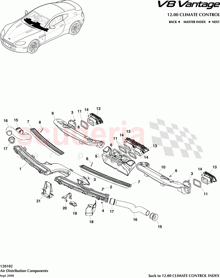 Air Distribution Components of Aston Martin Aston Martin V8 Vantage (upto 2016)