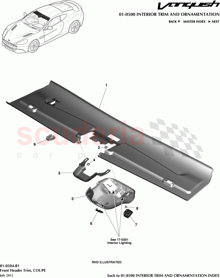 Front Header Trim, COUPE of Aston Martin Aston Martin Vanquish (2012+)