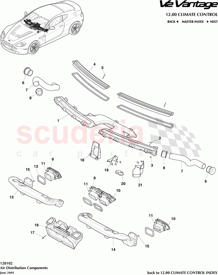 Air Distribution Components of Aston Martin Aston Martin V12 Vantage (upto 2016)