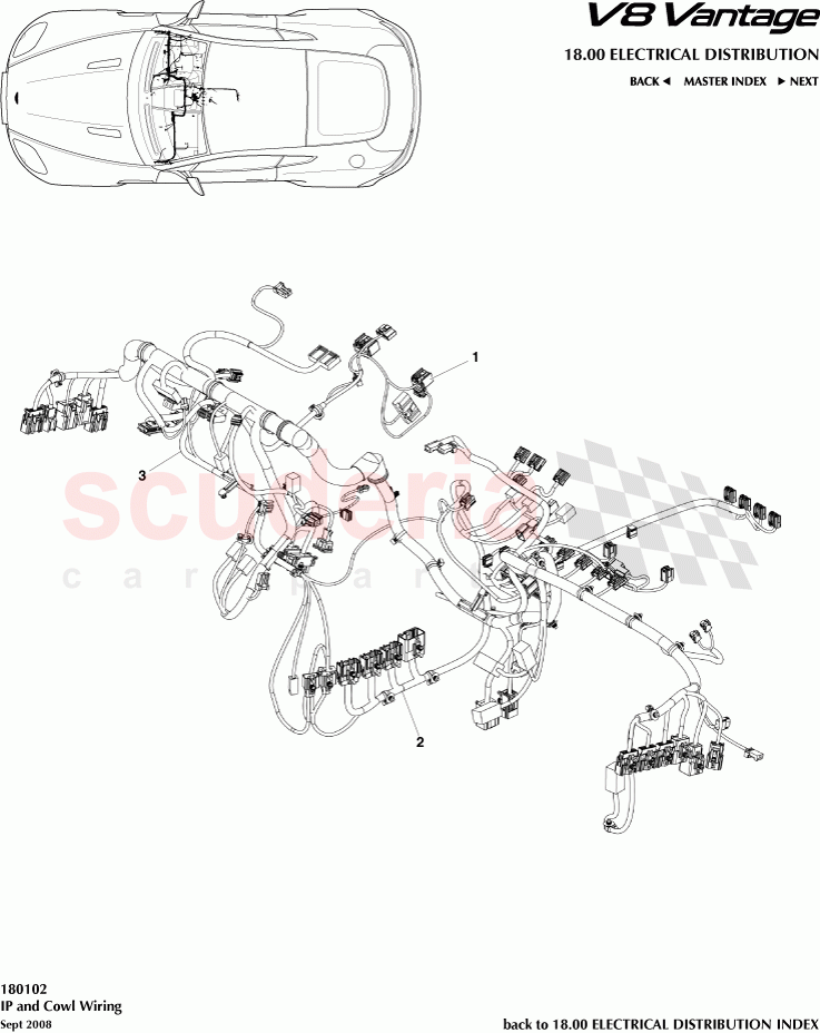 IP and Cowl Wiring of Aston Martin Aston Martin V8 Vantage (upto 2016)