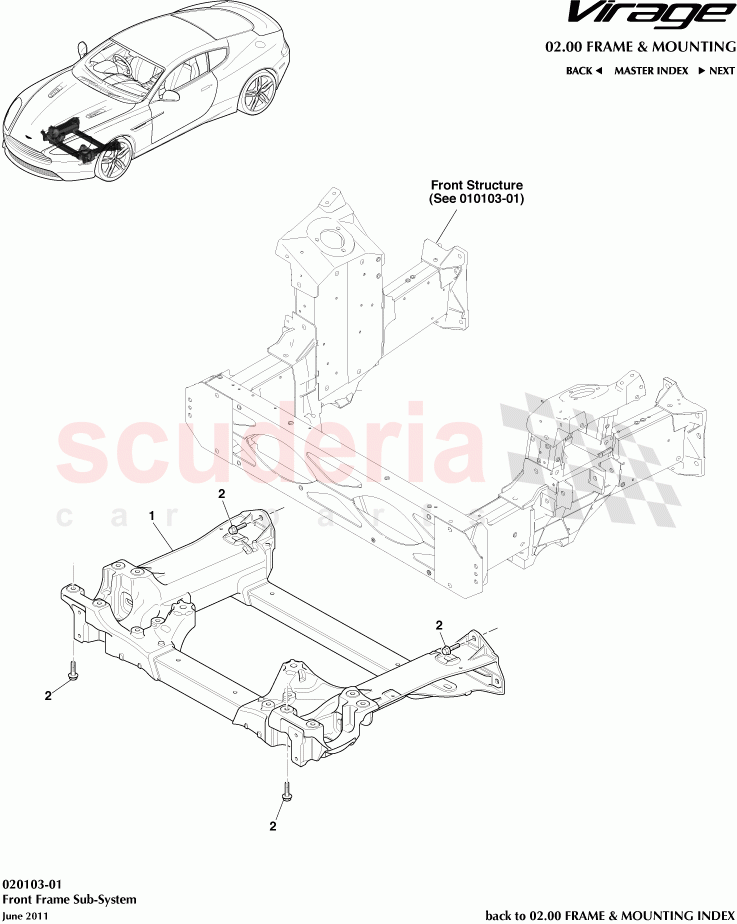 Front Frame Subsystem of Aston Martin Aston Martin Virage