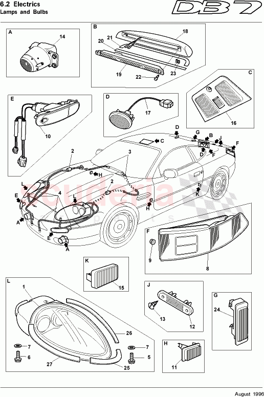 Lamps and Bulbs of Aston Martin Aston Martin DB7 (1995)