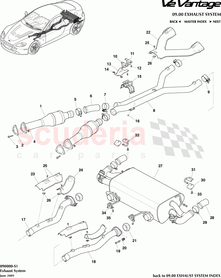 Exhaust System of Aston Martin Aston Martin V12 Vantage (upto 2016)