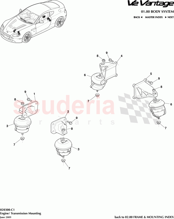 Engine / Transmission Mounting of Aston Martin Aston Martin V12 Vantage (upto 2016)