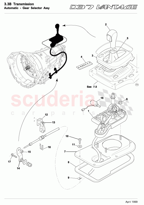 Automatic - Gear Selector Assembly of Aston Martin Aston Martin DB7 Vantage
