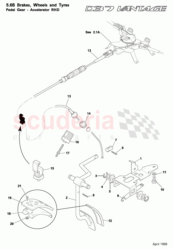 Pedal Gear - Accelerator RHD of Aston Martin Aston Martin DB7 Vantage