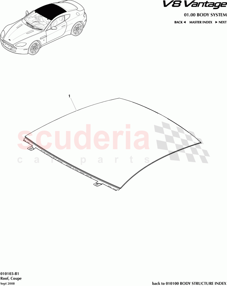 Roof (Coupe) of Aston Martin Aston Martin V8 Vantage (upto 2016)