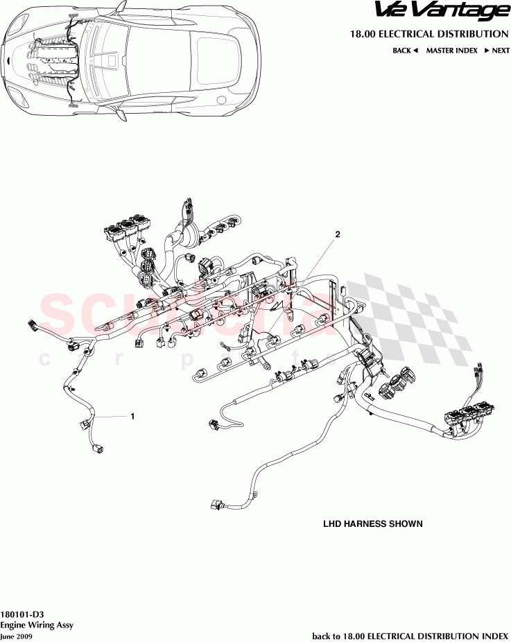 Engine Wiring Assembly of Aston Martin Aston Martin V12 Vantage (upto 2016)