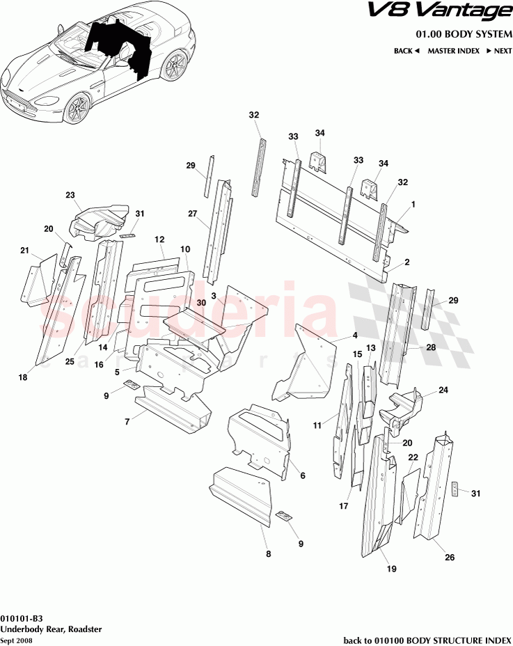 Underbody Rear (Roadster) of Aston Martin Aston Martin V8 Vantage (upto 2016)