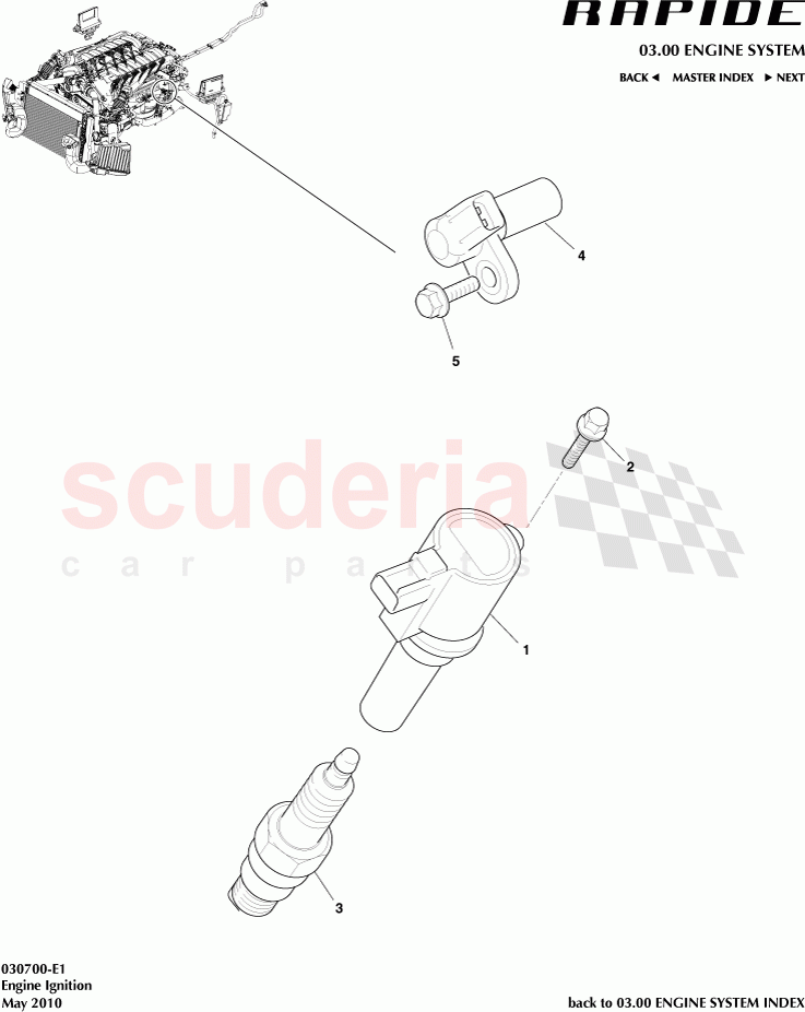 Engine Ignition of Aston Martin Aston Martin Rapide