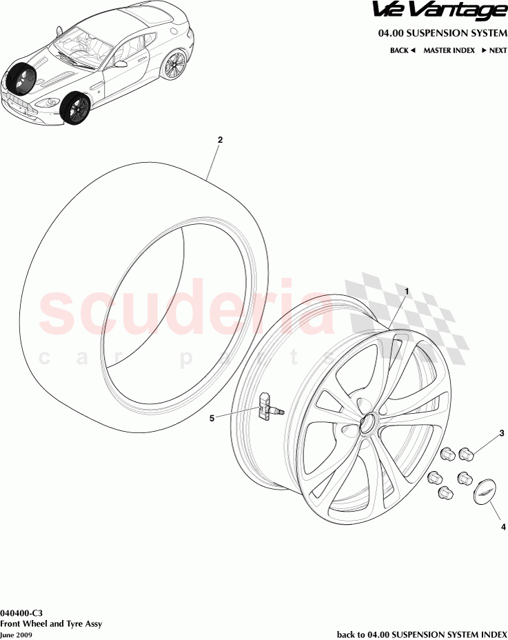Front Wheel and Tyre Assembly of Aston Martin Aston Martin V12 Vantage (upto 2016)