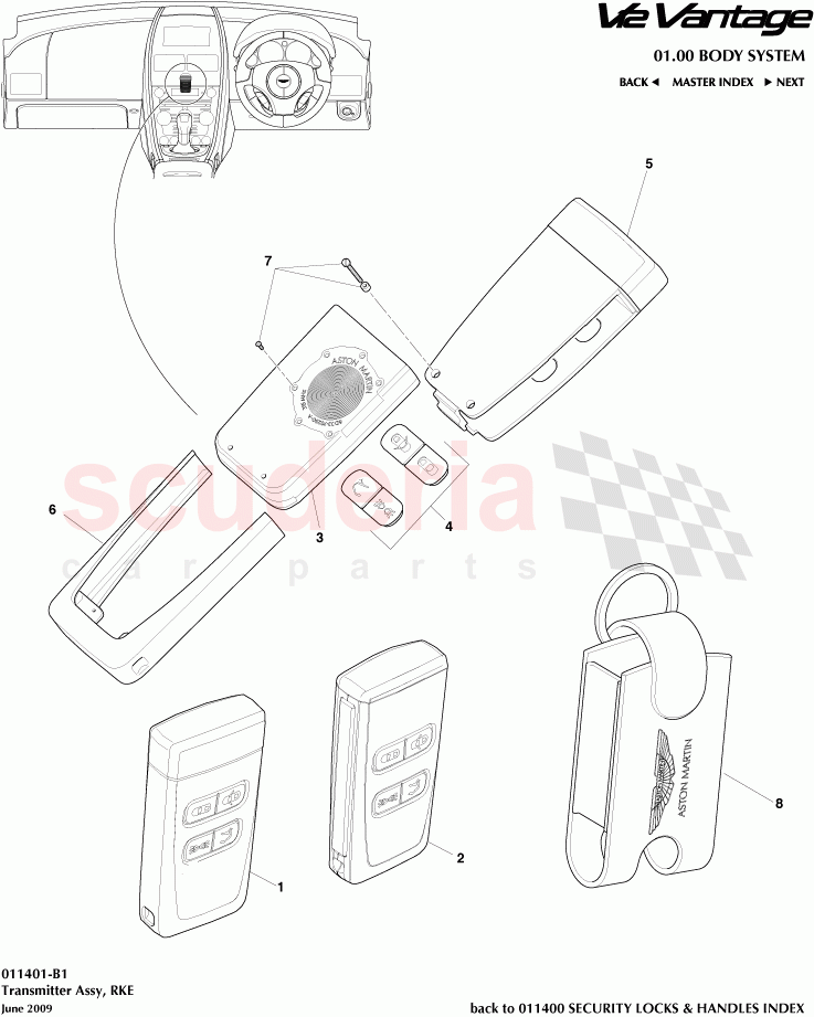 Transmitter Assembly, RKE of Aston Martin Aston Martin V12 Vantage (upto 2016)