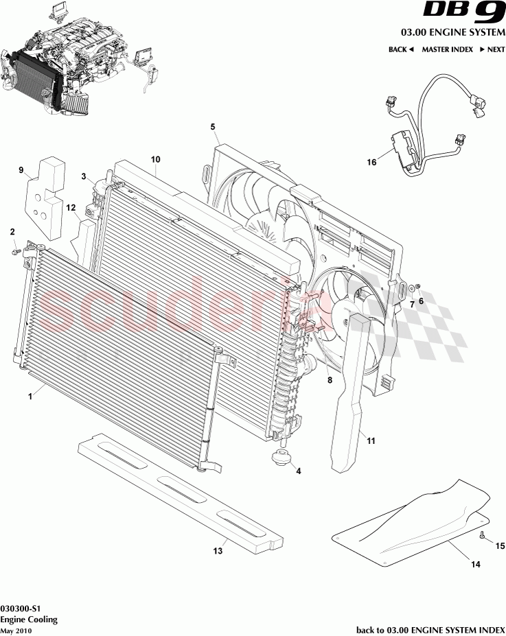 Engine Cooling of Aston Martin Aston Martin DB9 (2004-2012)