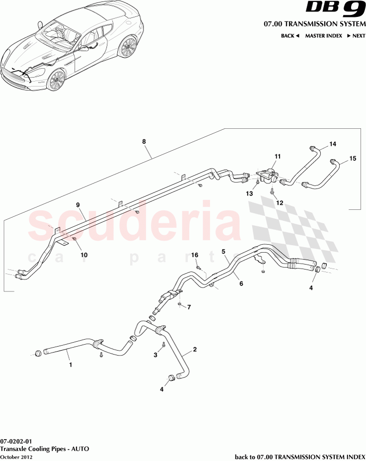 Transaxle Cooling Pipes - AUTO of Aston Martin Aston Martin DB9 (2013-2016)