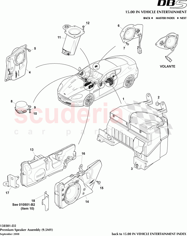 Premium Speaker Assembly (9.5MY) of Aston Martin Aston Martin DBS V12