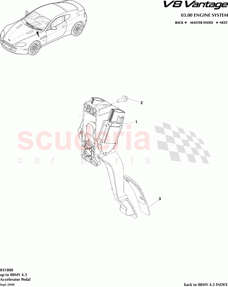 Accelerator Pedal of Aston Martin Aston Martin V8 Vantage (upto 2016)