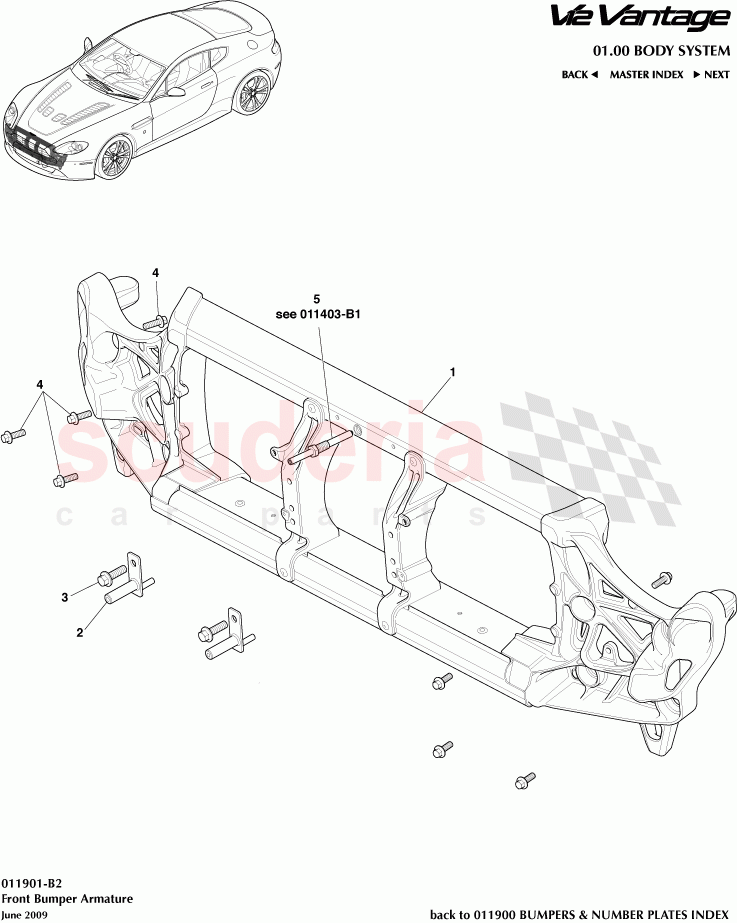 Front Bumper Armature of Aston Martin Aston Martin V12 Vantage (upto 2016)