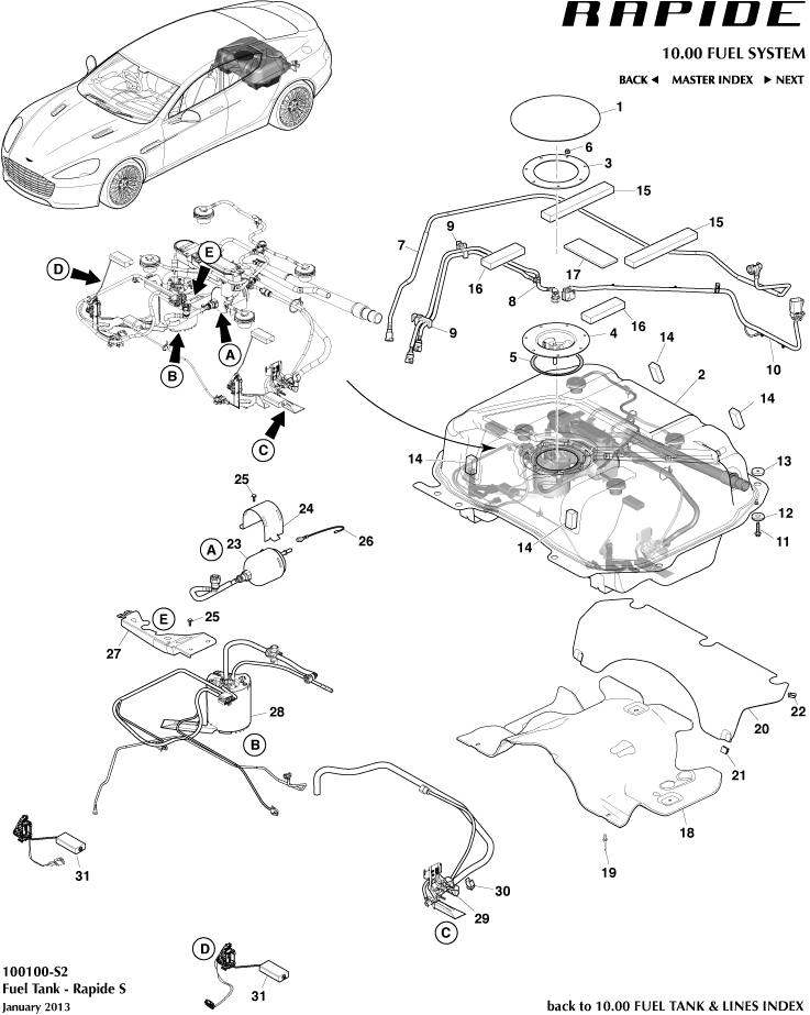 Fuel Tank Assy, 'S' of Aston Martin Aston Martin GT RAPIDE (2010-2019)