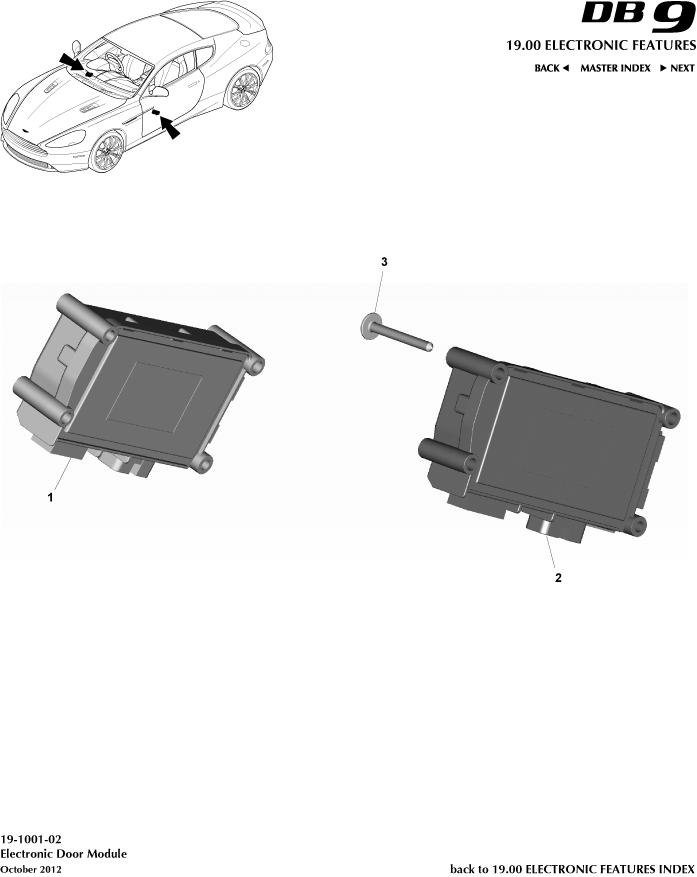 Electronic Door Module of Aston Martin Aston Martin GT DB9 (2004-2017)