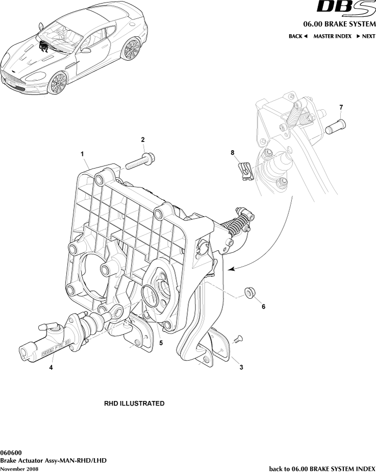 Brake Actuator Assembly, Auto of Aston Martin Aston Martin GT DBS (2007-2012)
