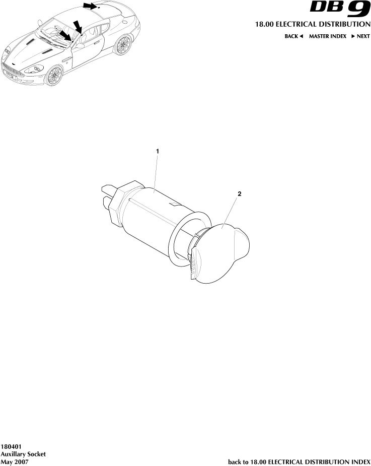 Auxiliary Socket of Aston Martin Aston Martin GT DB9 (2004-2017)