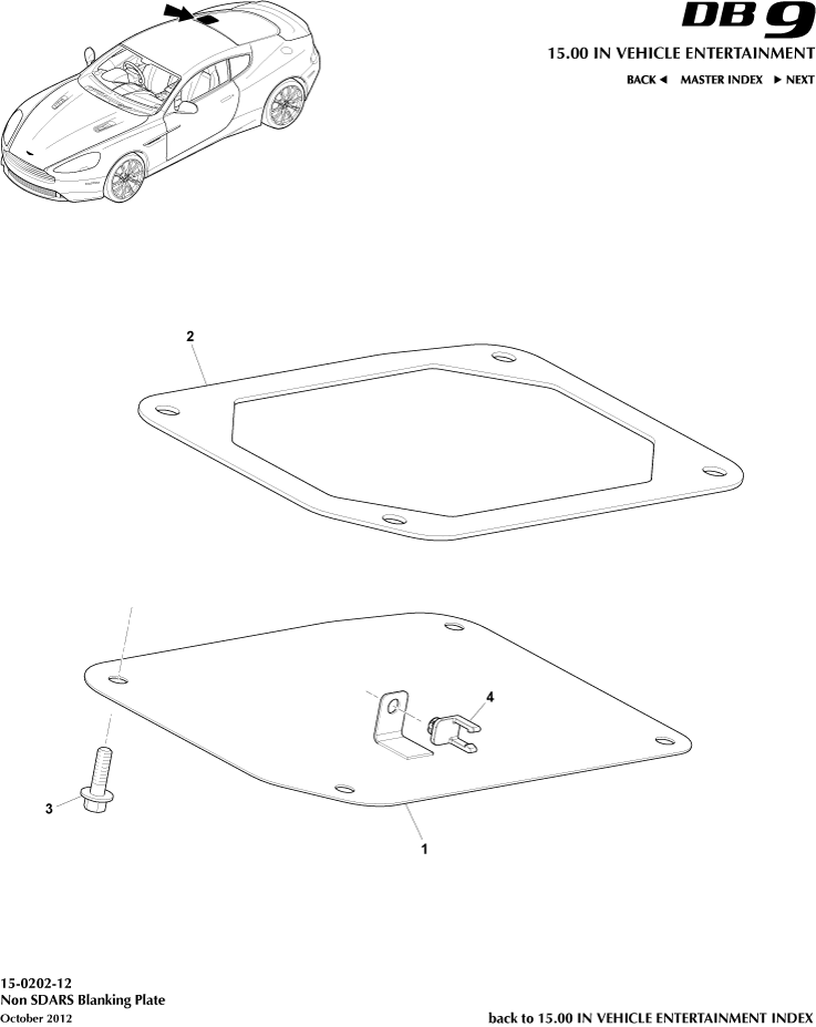 Non SDARS Blanking Plate of Aston Martin Aston Martin GT DB9 (2004-2017)