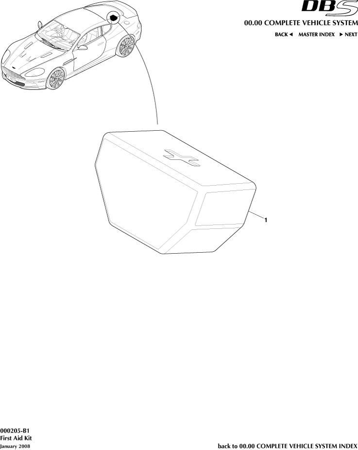 First Aid Kit of Aston Martin Aston Martin GT DBS (2007-2012)