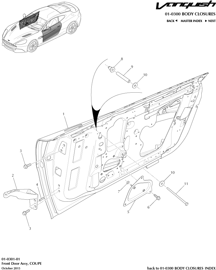 Body Closures - Front Door Assembly of Aston Martin Aston Martin GT VANQUISH (2013-2018)