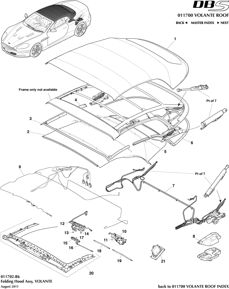 Volante Roof - Volante Roof Assembly of Aston Martin Aston Martin GT DBS (2007-2012)