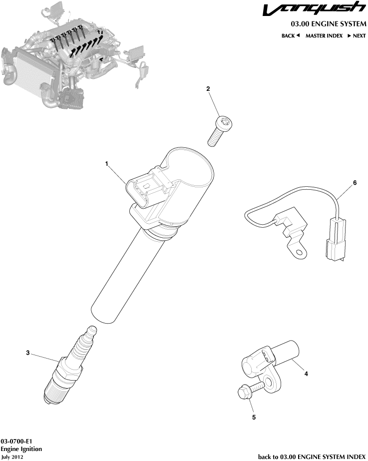 Ignition of Aston Martin Aston Martin GT VANQUISH (2013-2018)