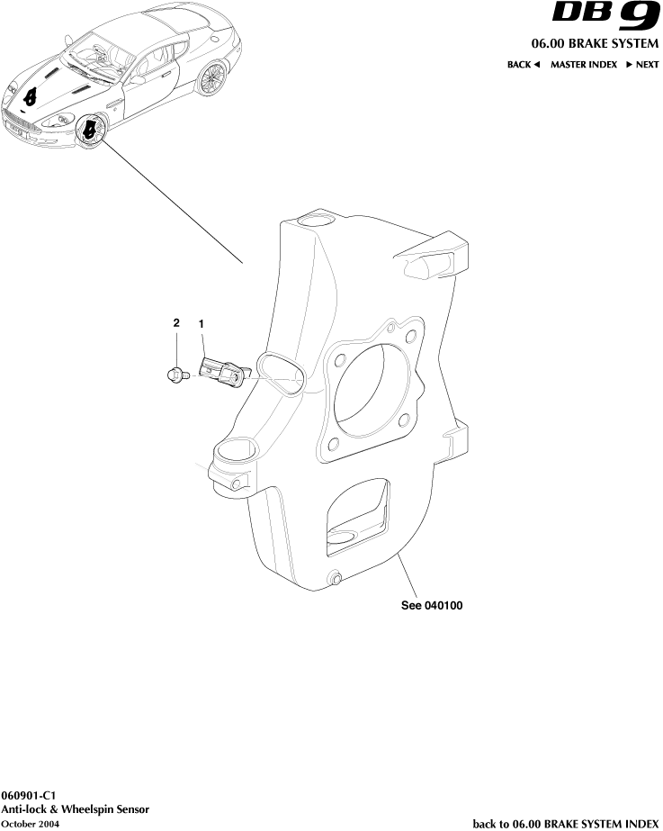 Lock & Wheel Spin Sensor of Aston Martin Aston Martin GT DB9 (2004-2017)