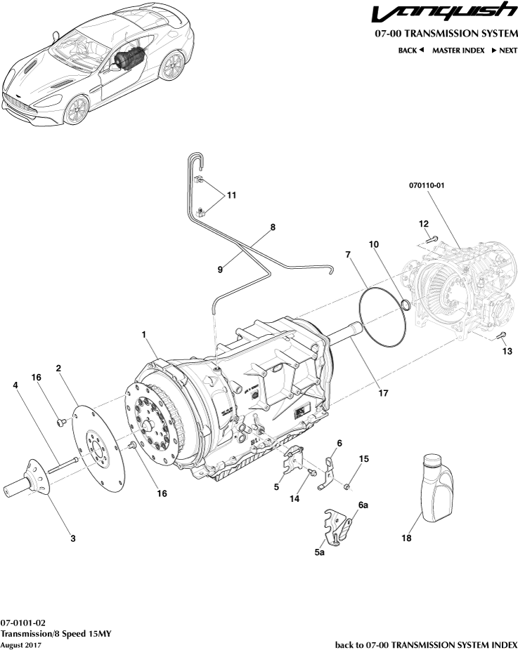 Transmission, 8spd of Aston Martin Aston Martin GT VANQUISH (2013-2018)