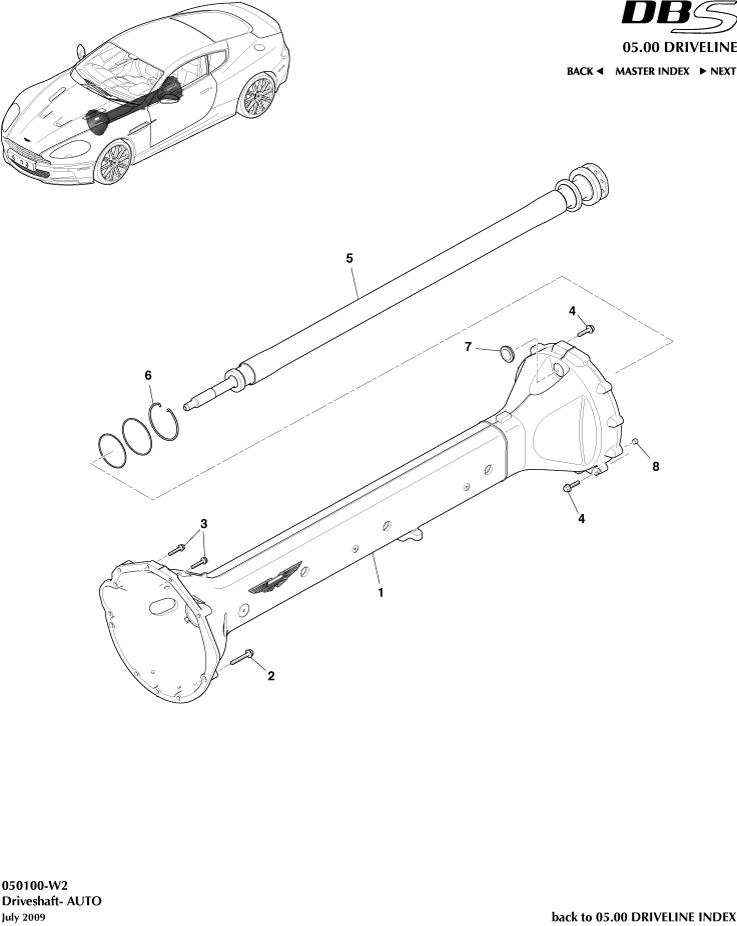 Driveshaft Assembly, Auto of Aston Martin Aston Martin GT DBS (2007-2012)