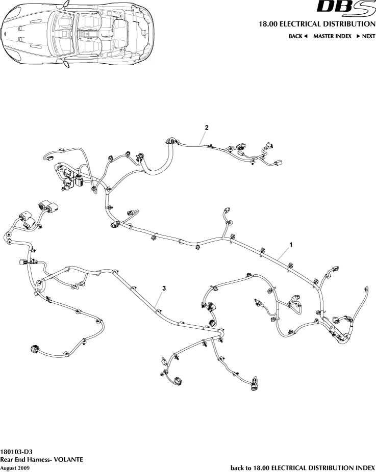 Rear End Harness, Volante of Aston Martin Aston Martin GT DBS (2007-2012)