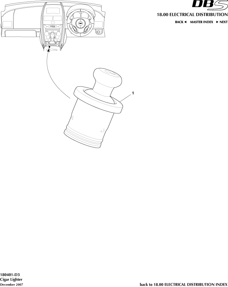 Cigar Lighter of Aston Martin Aston Martin GT DBS (2007-2012)