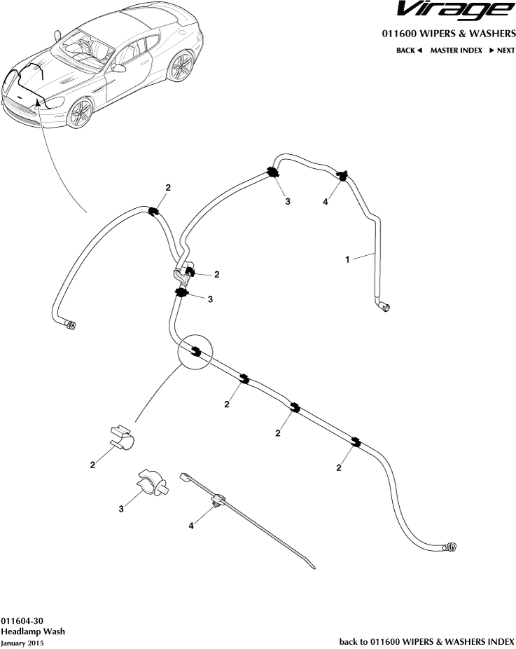 Wipers & Washers - Headlamp Wash of Aston Martin Aston Martin GT VIRAGE (2012-2013)