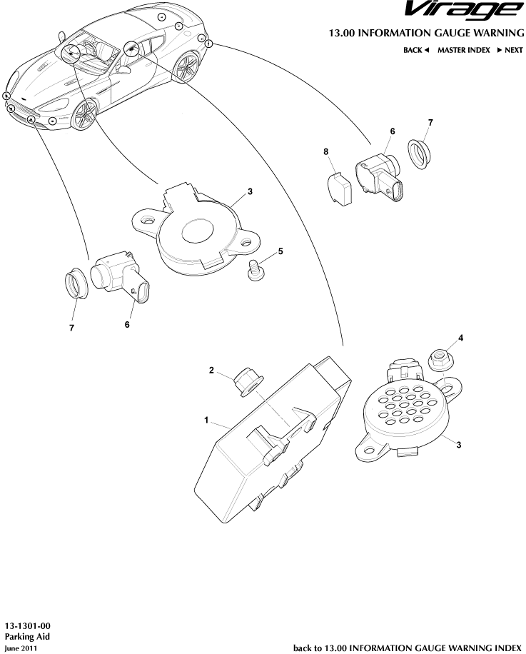 Parking Aid of Aston Martin Aston Martin GT VIRAGE (2012-2013)