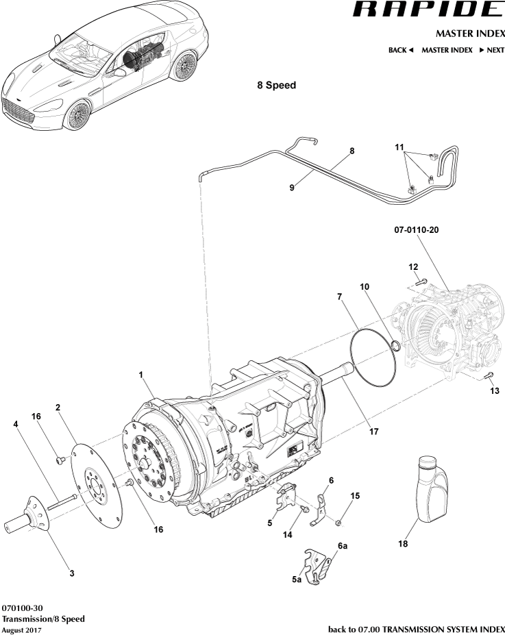 Transaxle, 8 spd of Aston Martin Aston Martin GT RAPIDE (2010-2019)