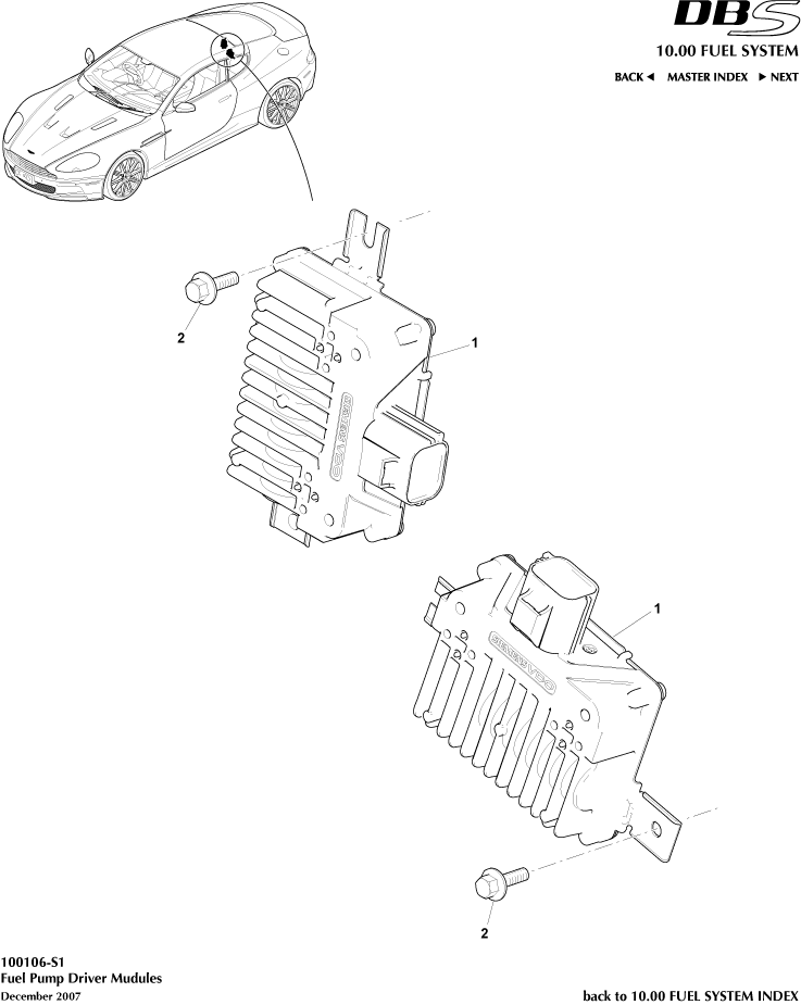 Fuel Pump Modules of Aston Martin Aston Martin GT DBS (2007-2012)