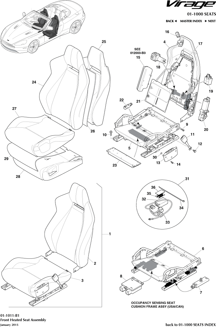 Front Heated Seats of Aston Martin Aston Martin GT VIRAGE (2012-2013)