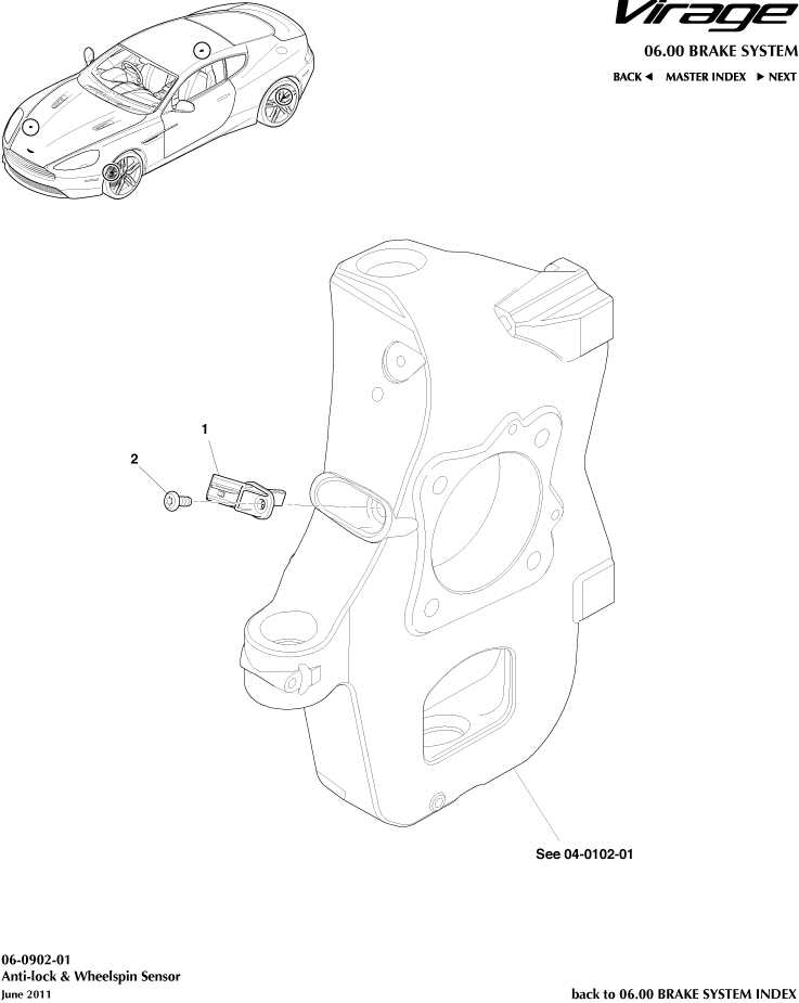 Wheel Speed Sensors of Aston Martin Aston Martin GT VIRAGE (2012-2013)