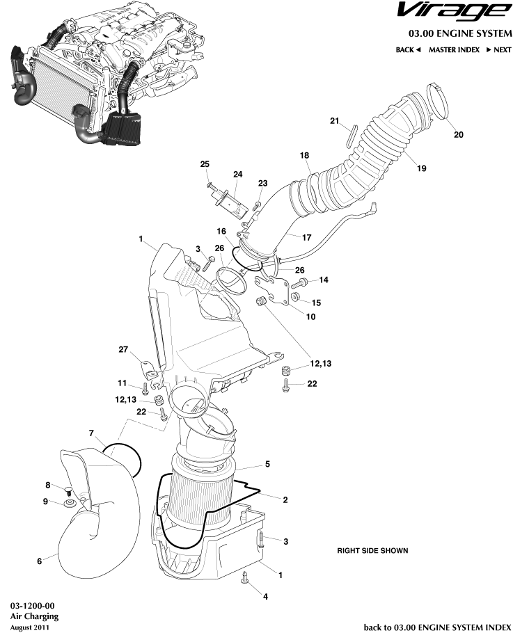 Air Charging of Aston Martin Aston Martin GT VIRAGE (2012-2013)