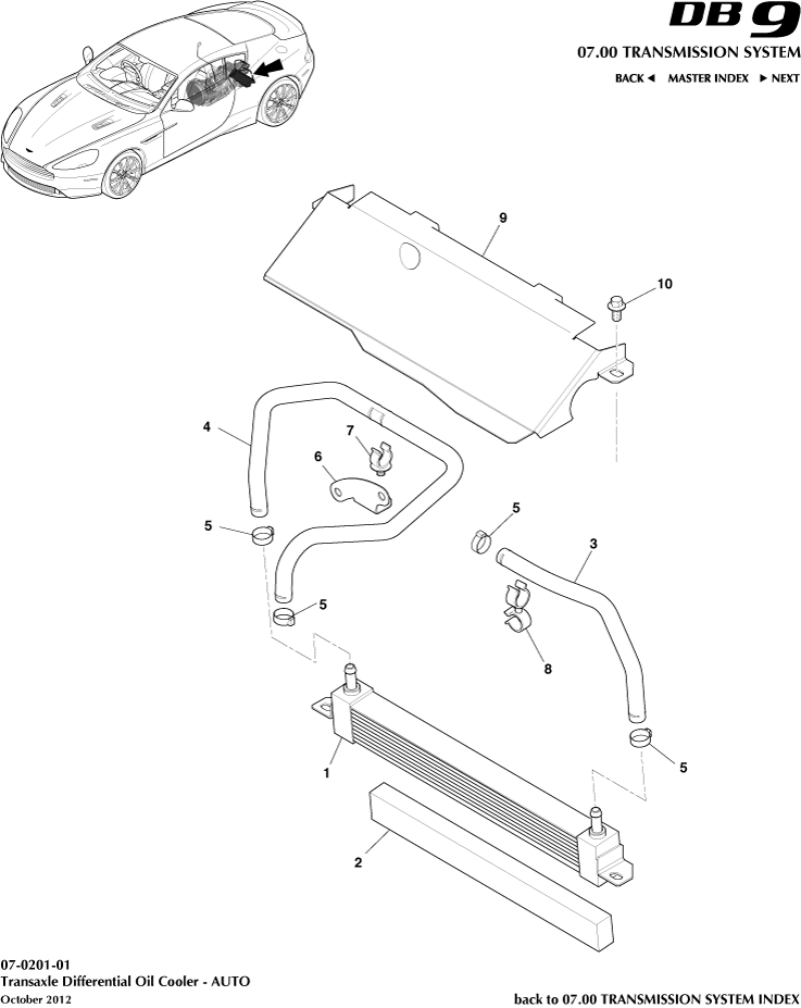 Transmission Oil Cooler of Aston Martin Aston Martin GT DB9 (2004-2017)
