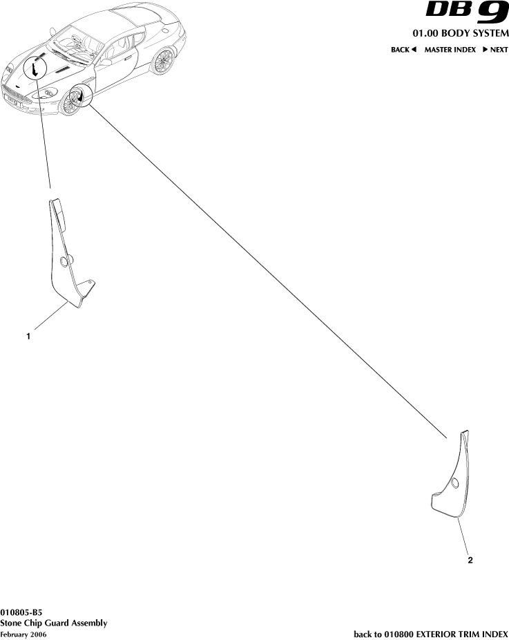 Exterior Trim - Stonechip Guard of Aston Martin Aston Martin GT DB9 (2004-2017)